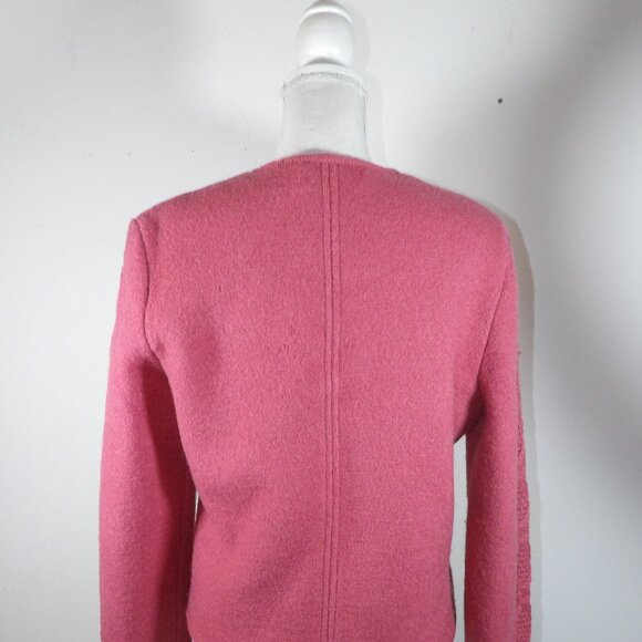 Womens Vintage 100% Dusty Pink Wool Cardigan Size EU 42 (US 6) Old Money Core - Picture 4 of 9